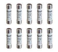Lot de 10 fusibles cylindriques 8x32mm, 400V 25A, usage industriel et civil CF, intervention retardée, en céramique, stéatite, emploi gG, Puissance de coupure (lk) 20KA