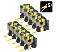 Lot de 10 gaines thermorétractables DYMO 18042 - Noir sur jaune