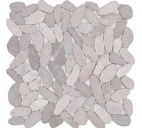 Lot de 10 galets de rivière coupés - Crème/beige