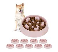 Lot de 10 gamelles Anti-glouton pour Chien - Volume : 600 ML - pour Alimentation Lente - Passe au Lave-Vaisselle - Rose