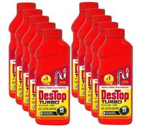 Lot de 10 Gels désinfectant et déboucheur canalisation Turbo 5 min - 2 doses - 500ml