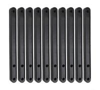 Lot de 10 glissières de tiroir en plastique pour meubles d'armoire de maison, guides de rechange silencieux et lisses pour cuisine, chambre à coucher, bureau 180/235/298 mm (noir, 180 mm)