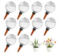 Lot de 10 globes d'arrosage automatique pour plantes d'intérieur - 500 ml - Système d'arrosage automatique - Terre cuite à libération lente - Piquets pour intérieur
