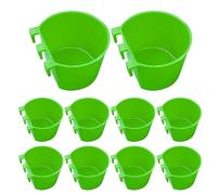 Lot de 10 gobelets à Eau pour Poules, mangeoires à Oiseaux suspendues pour Cage, 227 ML, Bols pour Lapins, Pigeons, perruches, volailles, avec Crochet, Vert