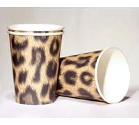 Lot de 10 gobelets en carton DH-Konzept - Pour fêtes et anniversaires sur les thèmes jungle, animaux, safari