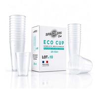 - Lot de 10 Gobelets Reutilisables 25cl (33cl a ras-bord) - Polypropylene (PP) alimentaire rigide - CompatibleGivreLot de 10