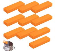Lot de 10 gommes anti-calcaire en acier inoxydable pour décontamination Artefact Gomme de décontamination en acier inoxydable de couleur orange pour pommeau de douche, vaisselle, évier de cuisine