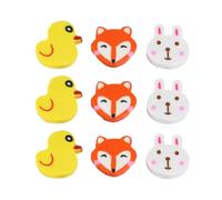 Lot de 10 gommes multicolores en forme d'animal mignon dessin animé TPR Gomme en caoutchouc Petit renard