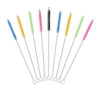 Lot de 10 goupilles de nettoyage pour paille de 20 cm de long - Brosse à paille fine - Brosse à bouteille fine - Brosse de nettoyage pour machine à café - Brosse de nettoyage pour tuyau à lait