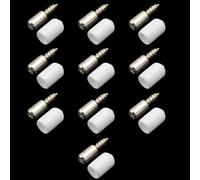 Lot de 10 goupilles de support d'étagère avec capuchons pour armoire, bibliothèque, placard, support d'étagère en bois (blanc)