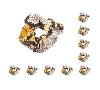Lot de 10 grandes bandes de caoutchouc pour cheveux d'animaux épais et élastiques intestins sans accrochage pour queue de cheval bandeau multicolore serpent kaki jaune