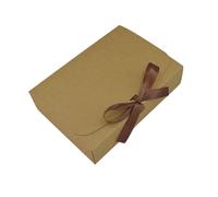 Lot de 10 grandes boîtes en carton faites à la main pour demoiselle d'honneur, fête d'anniversaire (marron, 10 x 10 x 2 cm)