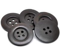 Lot de 10 grandes boutons en bois faits à la main 50 mm Marron foncé 4 trous Boutons de manteaux Boutons en bois marron foncé Boutons en bois marron Pour travaux manuels et couture