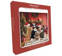Lot de 10 grandes cartes de Noël caritatives avec enveloppes - Écologiques et recyclables (chats Conga festifs) 16 x 16 cm