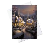 Lot de 10 grandes cartes de vœux au pays des merveilles d'hiver - Cartes de Noël avec enveloppes - Grande carte pliée 14,7 x 21,1 cm - Cartes vierges Holiday 3 (pays des merveilles d'hiver, lot de 10)