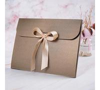 Lot de 10 grandes enveloppes cadeaux avec nœud en ruban - Enveloppes épaisses vintage pour mariage, invitations d'anniversaire, baby shower, enterrement de vie de jeune fille, remise de diplôme