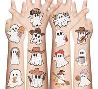 Lot De 10 Grandes Feuilles De Tatouages Temporaires Pré-Découpés Pour Halloween, Festival, Halloween, Décoration De Bras, Décoration De Fête D'halloween Et Petit Cadeau