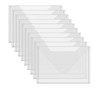 Lot de 10 grandes pochettes de rangement en plastique robuste réutilisables pour tampons et matrices de découpe, pochoirs et gaufrage, loisirs créatifs, papier et cartes - 25,4 x 17,8 cm