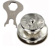 Lot de 10 grands boutons pour tissu jusqu'à 2,5 mm, disque standard - Laiton nickelé « Made in Germany » avec outils ermeture rapide