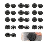 Lot de 10 grands boutons pression multifonctionnels pour vêtements, boutons pression noirs, kit de fermeture pour vêtements, sacs, travaux manuels (noir, 10 mm)