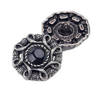Lot de 10 grands boutons rétro en métal argent/cuivre pour hommes et femmes - 18 mm/23 mm/25 mm - Accessoires de couture (argent, 18 mm)