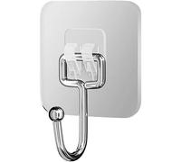 Lot de 10 grands crochets adhésifs pour accrocher des crochets muraux robustes de 10 kg - Crochets imperméables et transparents