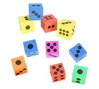 Lot de 10 grands dics en mousse - Points souples - Apprentissage - 6 côtés - Jouet éducatif pour enfants - Pour soulager le stress - Outil d'enseignement des mathématiques