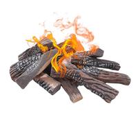 Lot de 10 Grands foyers à gaz, Bois de Chauffage décoratif en céramique pour intérieur et extérieur, ventilé, sans Ventilation, électrique, éthanol, Gel, Couleur Bois, 38,1 cm
