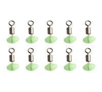 Lot de 10 grands livres de pêche avec poulie coulissantes et émerillons roulants adaptés pour les bas de ligne coulissants et les flotteurs (10 pièces, 5 x 8 mm)