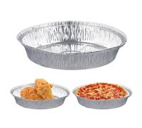 Lot de 10 grands moules à tarte en aluminium de 22,9 cm, jetables et recyclables, pour la cuisson, la cuisine, le congélateur, les moules ronds, légers mais robustes, répartition uniforme de la