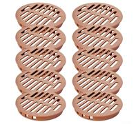 Lot de 10 grilles d'aération en plastique PP respirant pour armoire à chaussures et meubles Marron 80 mm