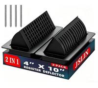 Lot de 10 grilles d'aération réglables en ABS de 10,2 x 25,4 cm avec déflecteur de flux d'air, grille de registre 2 en 1 avec commutateurs directionnels pour registres de sol, mur, plafond et