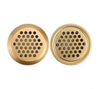 Lot de 10 grilles d'aération rondes en acier inoxydable double face pour armoire, bibliothèque, armoire à chaussures (doré)