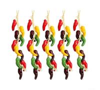 Lot de 10 guirlandes à suspendre en forme de piment artificiel, couleur vive pour diverses occasions, 56 cm de long pour une utilisation en intérieur et en extérieur
