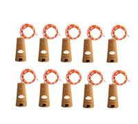 Lot de 10 guirlandes lumineuses à 20 LED de 2 m pour bouteille de vin - Pour bricolage, fête, mariage - Rouge