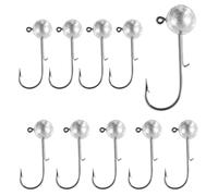 Lot de 10 hameçons à tête plombée avec poids, accessoires d'eau douce et salée