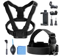 Lot de 10 Harnais pour Téléphone Portable | Support de Poitrine et de Tête pour Caméras d'Action, Support Universel pour Smartphones et Caméras Sportives