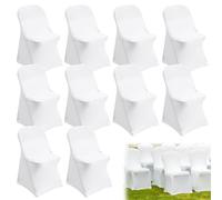 Lot de 10 Housses de Chaise en Élasthanne Extensible, Housse de Chaise Extensible, Lavables et Universelles, Housses de Protection Universelle pour Mariage, Vacances, Banquet, fête, célébration, Blanc