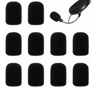 Lot de 10 housses de microphone en mousse pour casque à revers et micro-Pour réduction du bruit,protection contre la poussière et la salive-Compatible avec divers microphones de casque (noir)