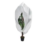 Lot de 10 housses de protection pour plantes avec cordon de serrage et fermeture éclair - 70 g/m² - 1 x 1,55 m - En tissu non tissé - Respirant et durable - Protège du froid hivernal
