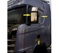 Lot de 10 housses de rétroviseur en acier inoxydable + poignée de porte Griffin décors + pilier de porte pour Scania S série 2016 +