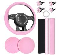Lot de 10 housses de volant en cuir pour femme, édition étendue, porte-gobelet, anneau bling-bling, clip d'aération