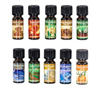 Lot de 10 huiles parfumées de Noël - 10 ml chacune - Pour lampes aromatiques - Parfum d'ambiance - Pour l'hiver et Noël