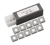 Lot de 10 inserts carrés en carbure de tungstène 11 x 11 x 2 mm compatibles avec les têtes de coupe de rabot CNC, lames indexables en alliage dur pour spirale/outils, biseau 30°, R0.5