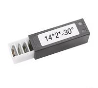 Lot de 10 inserts carrés en carbure de tungstène de 14 mm pour tour de travail du bois, pointes de rechange en alliage massif avec angle de coupe de 30 ° pour contreplaqué MDF, bois dur et résineux