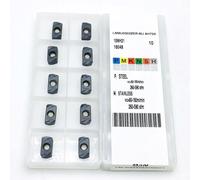 Lot de 10 inserts de fraisage CNC en carbure LNMU0303ZER-MJ AH725 pour semi-finition de précision/usinage compatibles avec porte-outils EXN03R Gris