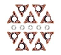 Lot de 10 inserts de tournage en carbure avec 5 roulements, inserts indexables pour porte-outil de tournage de tour (10 inserts R + 5 roulements)