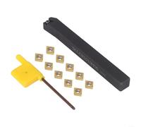 Lot de 10 inserts en carbure CCMT060204 plus SCLCR1010H06 pour tournage extérieur de pièces en acier, acier inoxydable et fonte à usage industriel
