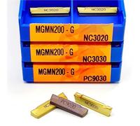 Lot de 10 inserts en carbure CNC MGMN150 MGMN200 MGMN250 MGMN300 MGMN400 PC9030 NC3020 NC3030 Outil externe pour support de coupe MGEHR (MGMN250-M, PC9030)
