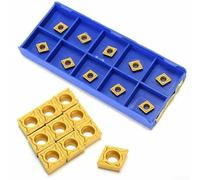 Lot de 10 inserts en carbure CNC pour tour avec boîte robuste, conçus pour un usinage efficace des matériaux (CCMT060204 UE6020)